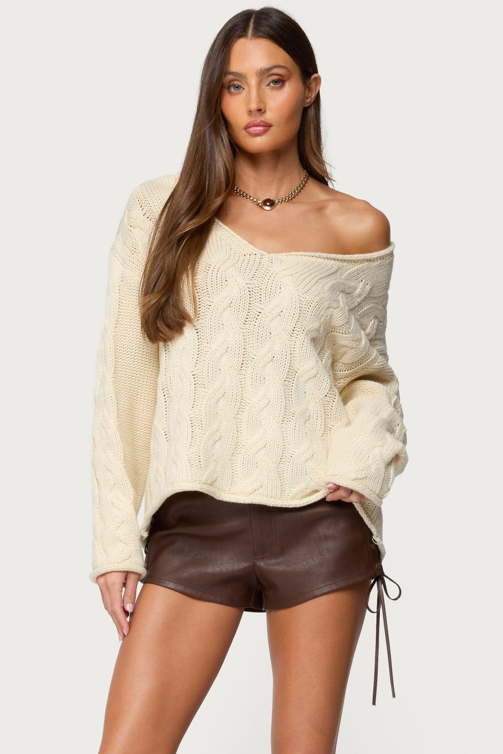 Inga Oversized Cable Knit Sweater