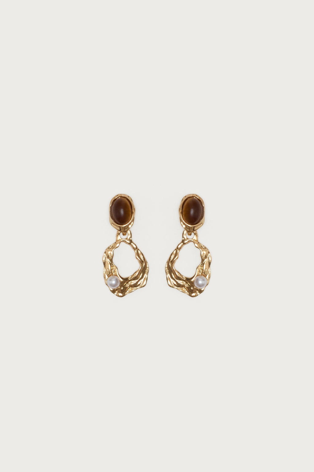 Faux Tiger Eye Abstract Earrings