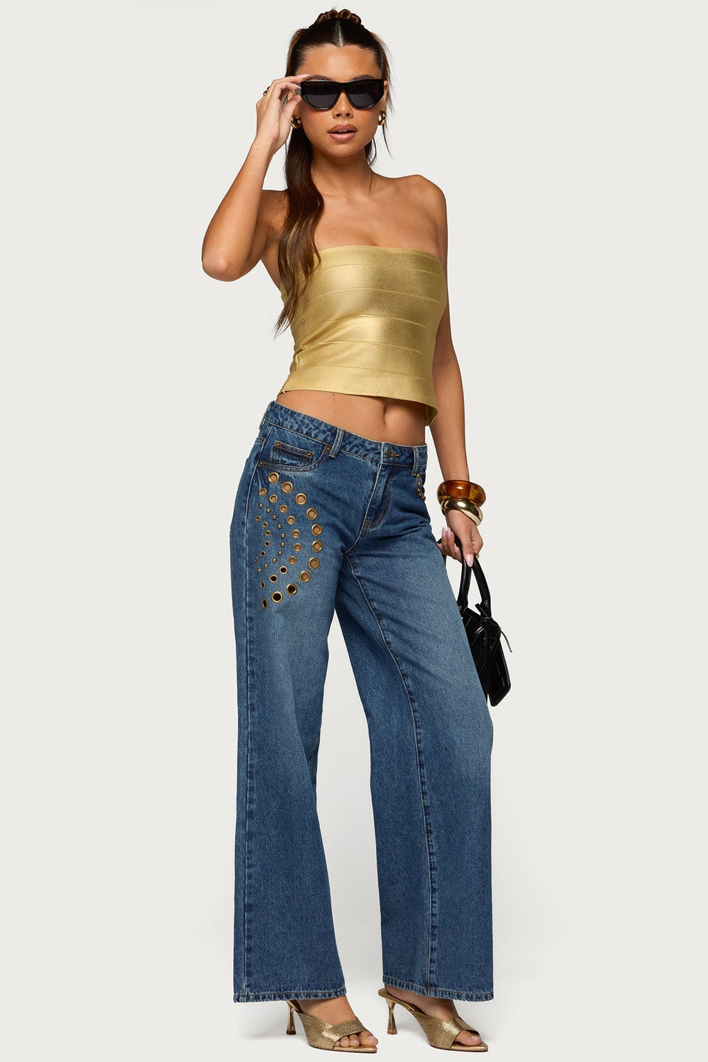 Cecilea Metallic Bandage Tube Top