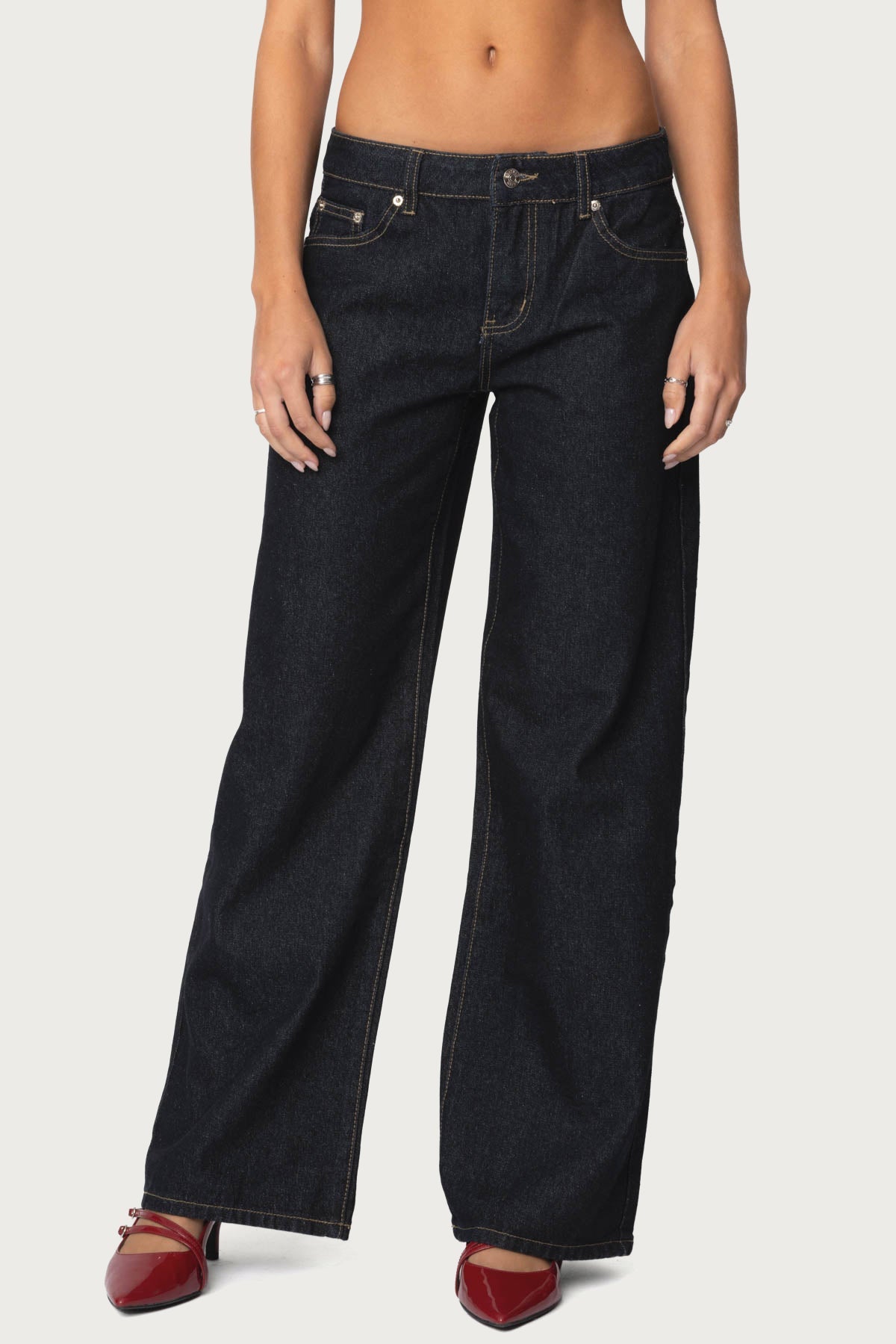 Raelynn Washed Low Rise Baggy Jeans