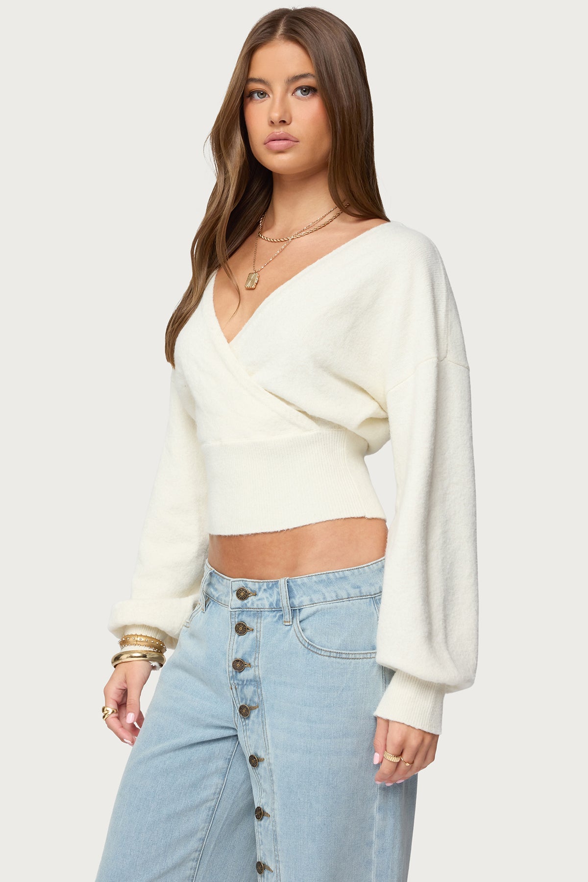 Lillia V Neck Wrap Sweater