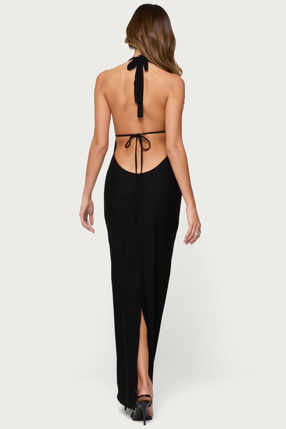 Laretta Cowl Neck Backless Maxi Dress