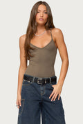 Teaghan V Neck Fitted Bodysuit