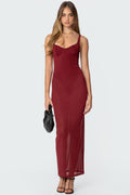 Mesh Built In Bodysuit Maxi Dress