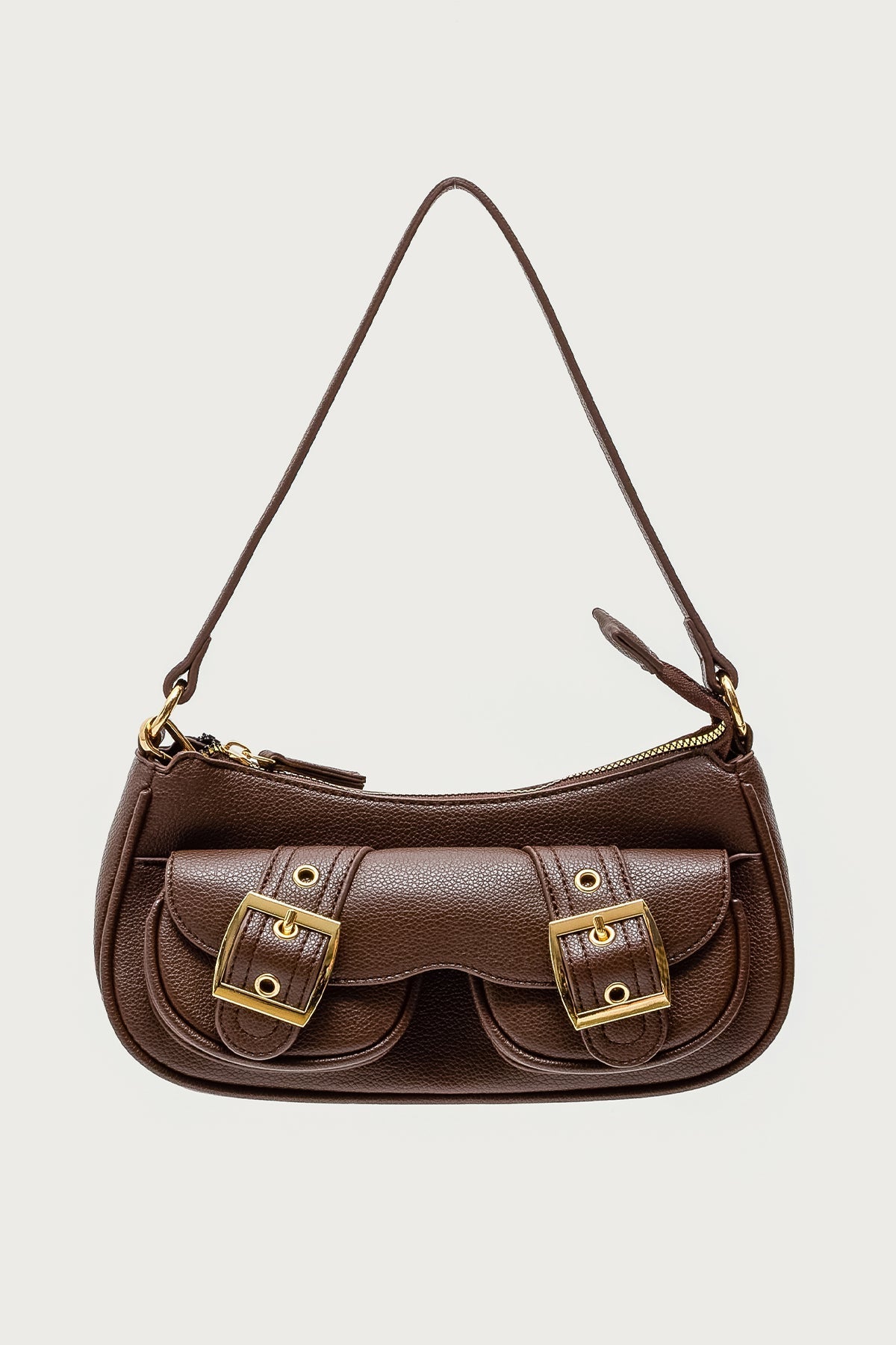 Zinnia Faux Leather Buckle Bag