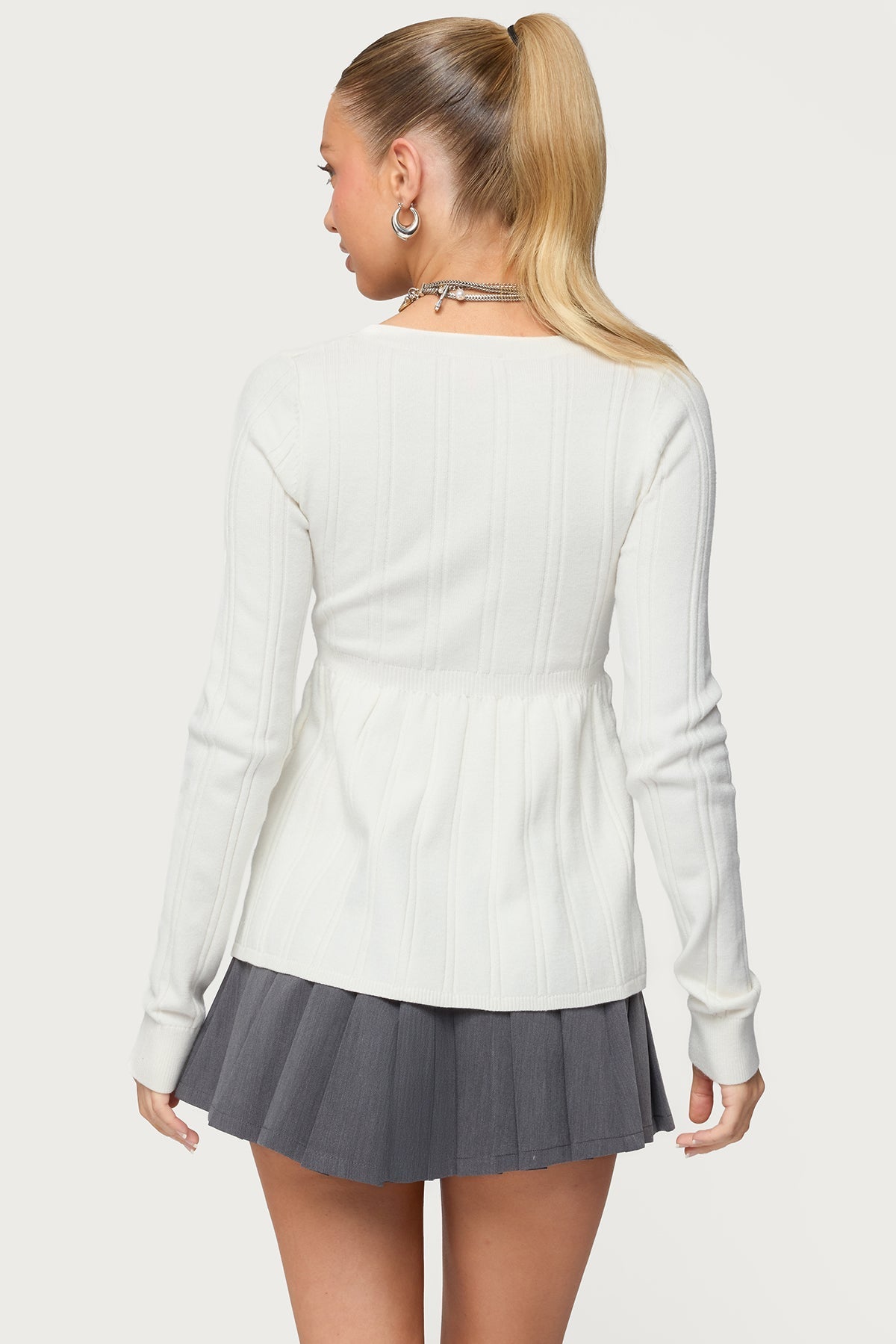 Saphey Babydoll Cable Knit Top