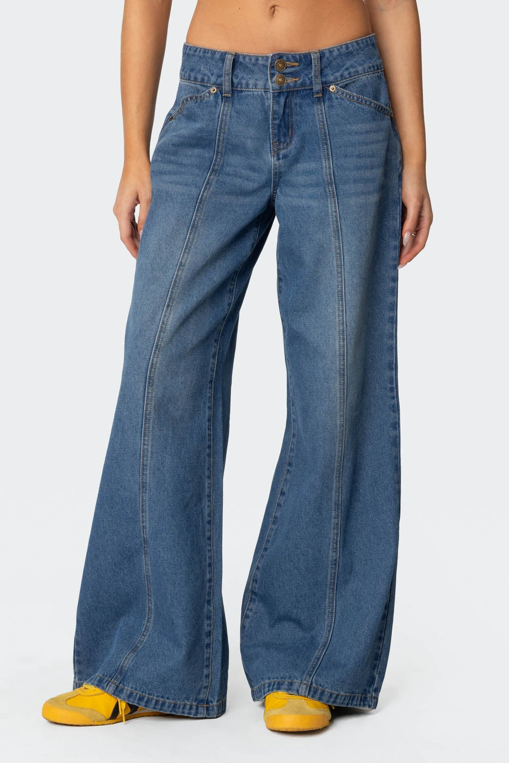 Charlie Panel Stitch Low Rise Bootcut Jeans