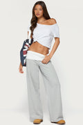 Idha Contrast Foldover Baggy Joggers