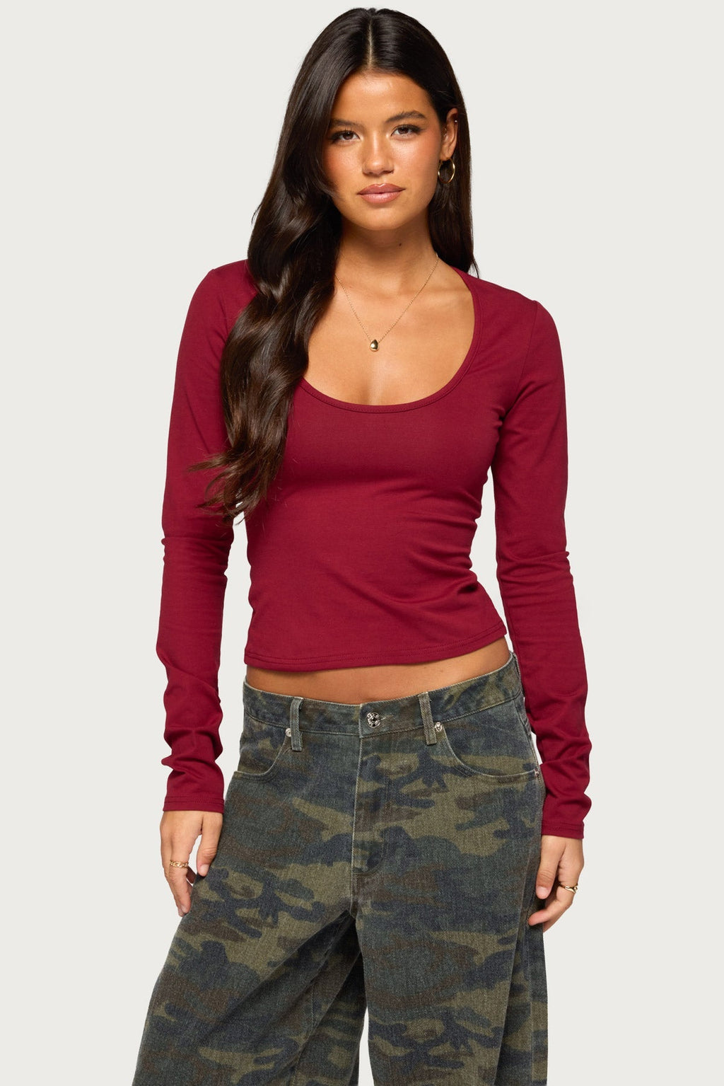 Suzie Scoop Neck Long Sleeve Top